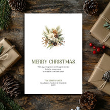 Bouquet de Noël de luxe neutre en sauge pour carte