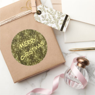 Bouquet de Noël doré étincelant. Autocollants
