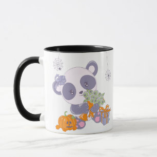 Bouquet de Panda d'Halloween mignonne aux yeux Mug