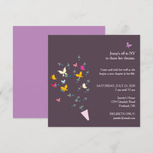 Bouquet de papillons Invitation de la fête d'adieu