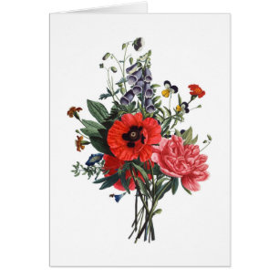 Bouquet de pavots et de gants de boeuf