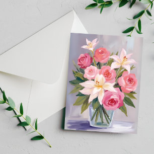 Bouquet de peinture aquarelle florale rose pâle Ca