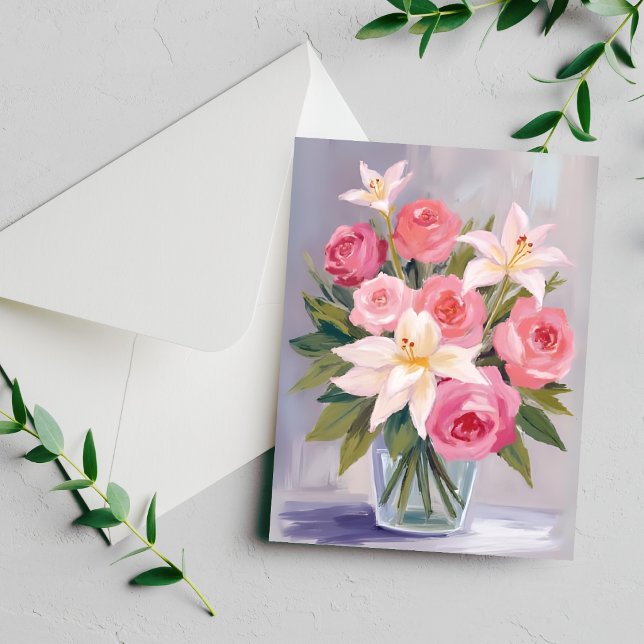 Bouquet de peinture aquarelle florale rose pâle Ca (Créateur téléchargé)