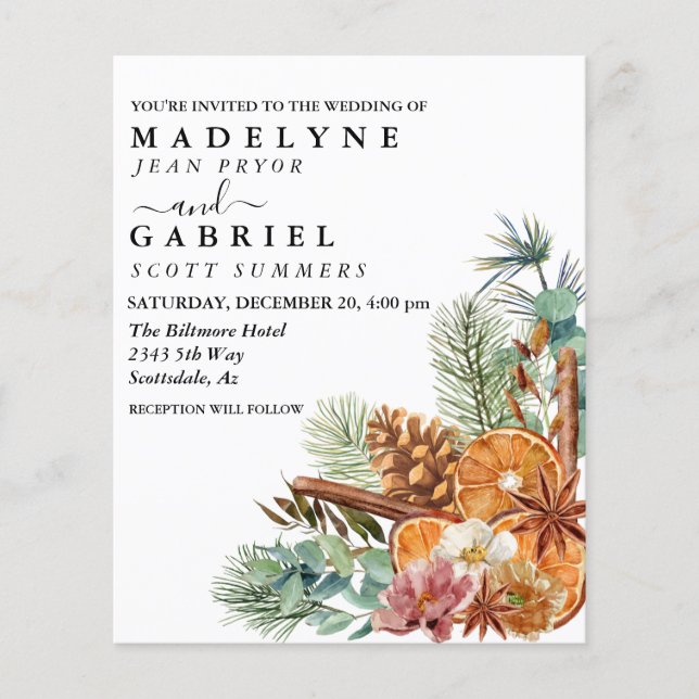 Bouquet de pin d'hiver Mariage (Devant)