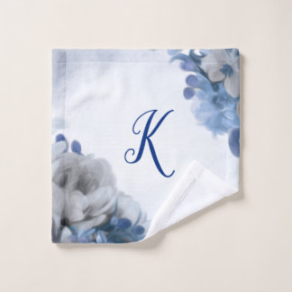 Bouquet de pivoines - Bleu & Gris - Serviette de t