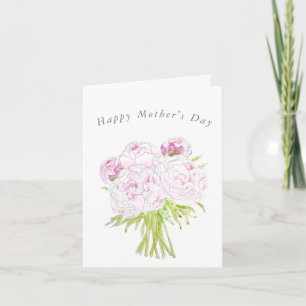 bouquet de pivoines roses Carte de la fête des mèr