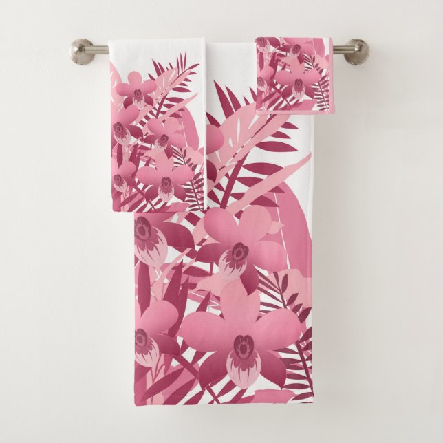 Bouquet de plantes tropicaux roses (En situation)