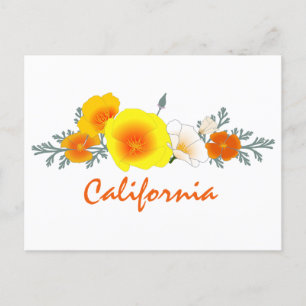 Bouquet de Poppy avec carte postale Texte de Calif