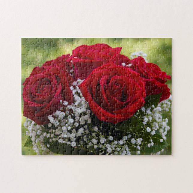 Bouquet de puzzle de roses rouges (Horizontal)