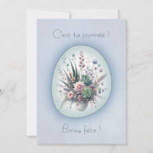 Bouquet de rêve, carte de voeux simple style Boho
