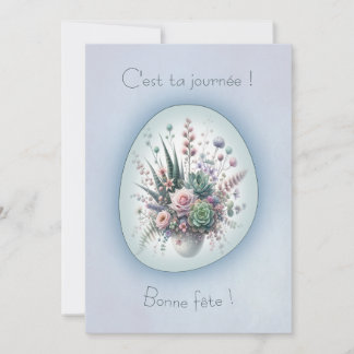 Bouquet de rêve, carte de voeux simple style Boho