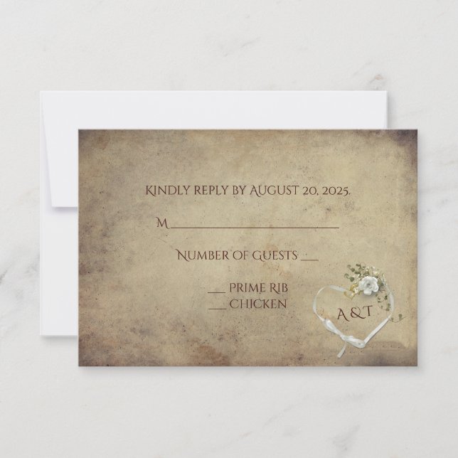 Bouquet de roses blanches vintage RSVP (Devant)