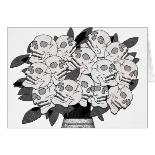 Bouquet de roses crâniennes noir et blanc "Any Col