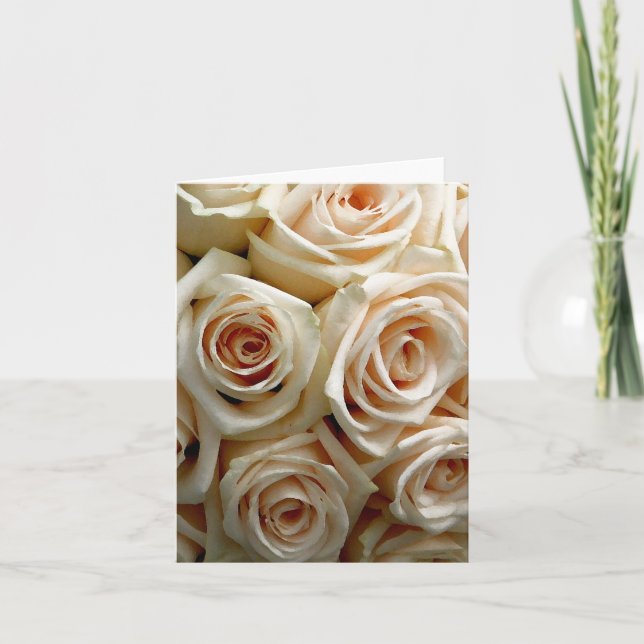 Bouquet de roses crème - Merci (Devant)