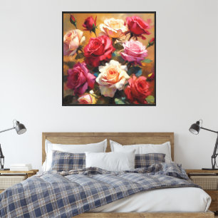 Bouquet de roses élégant - Art mural floral 