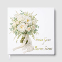 Bouquet de roses en feuillet d'or pour livre d'or