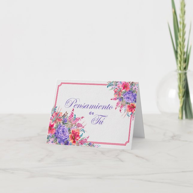 Bouquet de Roses En Pensant à Toi Carte (Devant)