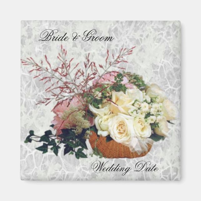 Bouquet de roses Magnet aimanté pour cadeau de mar (Devant)