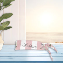 Bouquet de roses rayées rose-chic du pays Monogram
