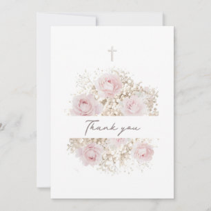 bouquet de roses roses   Carte de remerciement pou