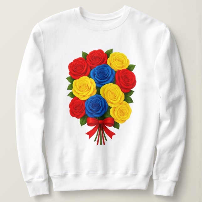 Bouquet de roses sweatshirt pour femme (Design devant)