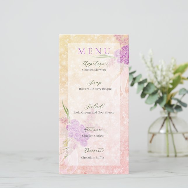 Bouquet de ruban transparent Sunset Rose blush (Debout devant)