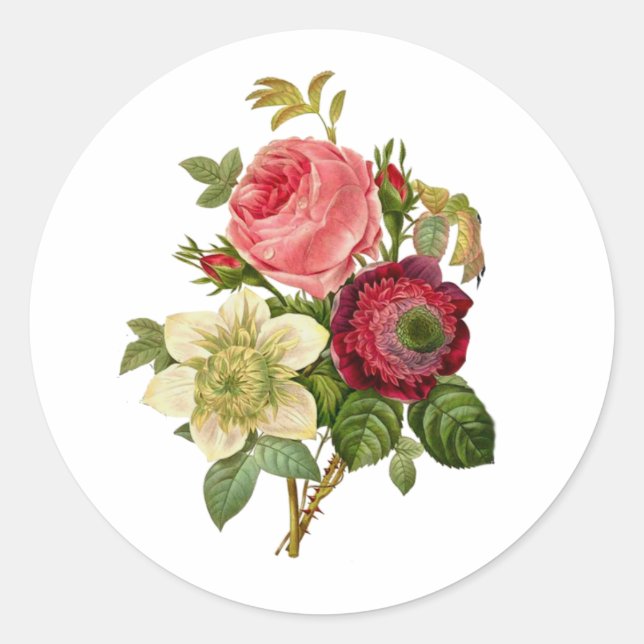 Bouquet de Stickers Rose (Devant)