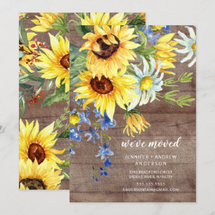 Bouquet de tournesol du pays Faire-part de déplace