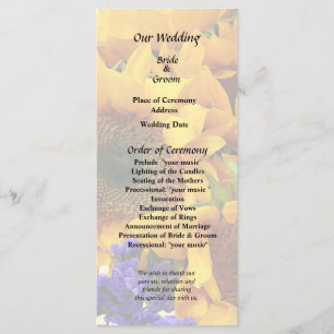 Bouquet de tournesol et programme de statice pourp