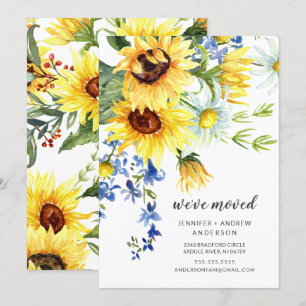 Bouquet de tournesol joyeux Faire-part de déplacem