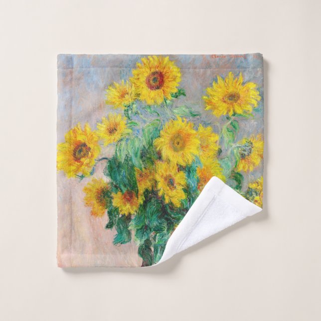 Bouquet de tournesols Claude Monet (Gant de toilette)