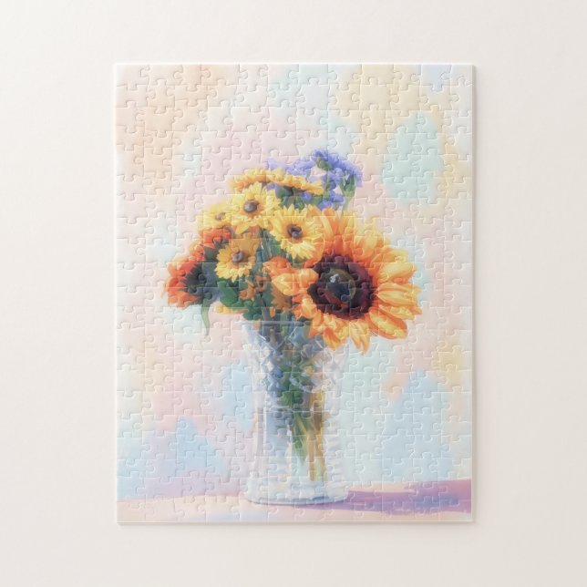 Bouquet de tournesols Puzzle d'art floral (Vertical)