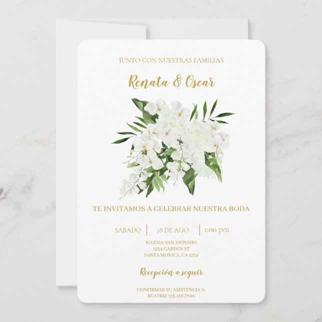 Bouquet de verdure Faire-part de mariage floral es (Devant)