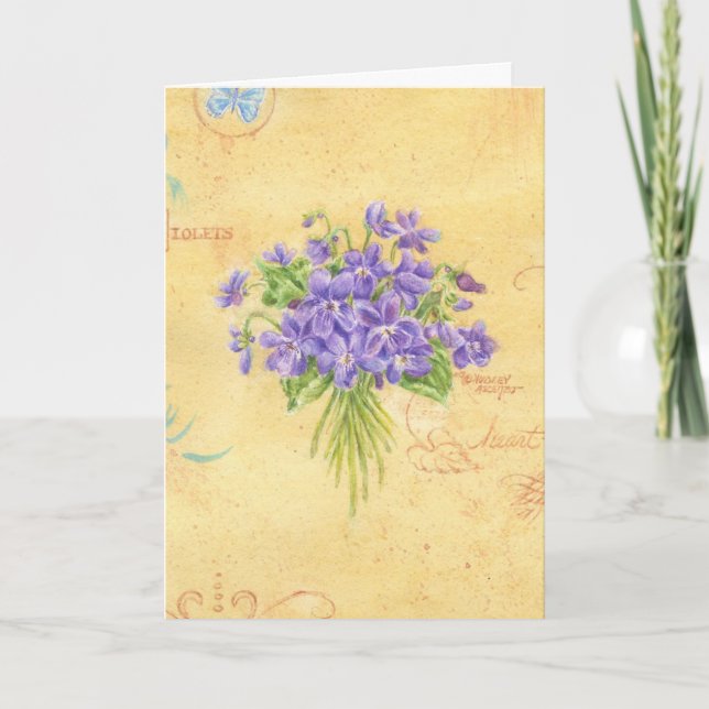 Bouquet de violets sucrés Anniversaire Carte de vo (Devant)
