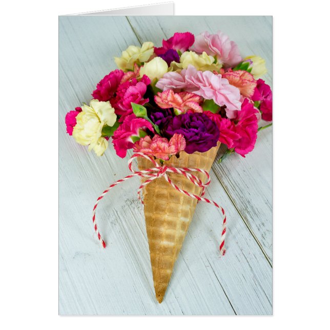 Bouquet d'oeillets pour la fête du prénom dans un  (Devant)