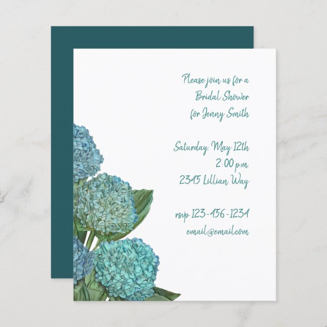 Bouquet Dusty Blue Hydrangea (Devant / Derrière)