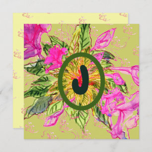 Bouquet et lettre de fleurs de baume rose