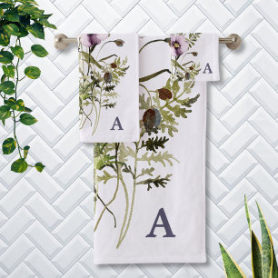 Bouquet Fleur sauvage pourpre Aquarelle Florale