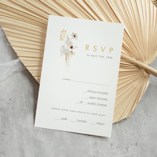 Bouquet Fleur sauvage Whimsical Menu Choix Carte R (Créateur téléchargé)