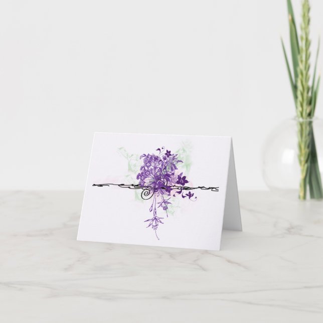 Bouquet floral Abstrait - Carte de note (Devant)