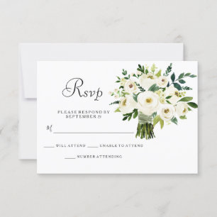 Bouquet floral blanc Elégant mariage RSVP