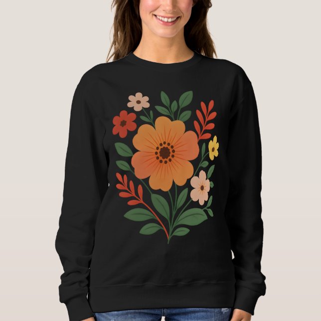 Bouquet floral Boho Vibrant Sweatshirt femme (Devant)
