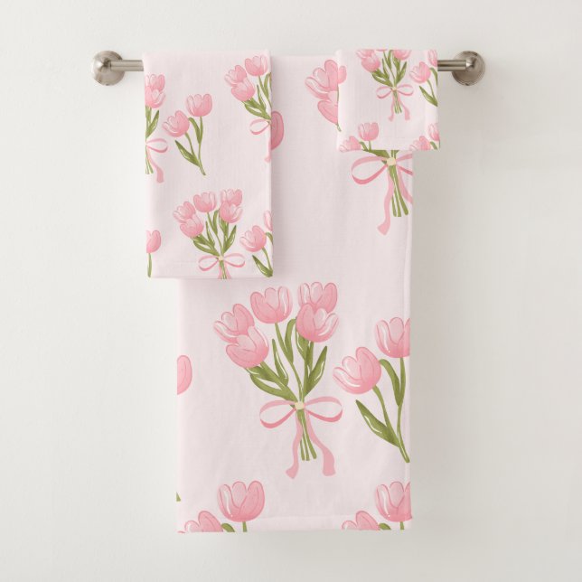 Bouquet Floral de Tulipes Roses Shabby Chic (En situation)