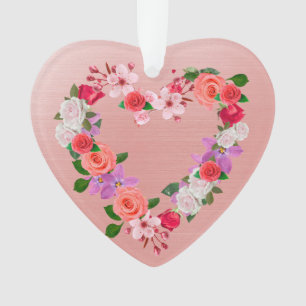 Bouquet Floral En Forme De Coeur De Céramique D'Am