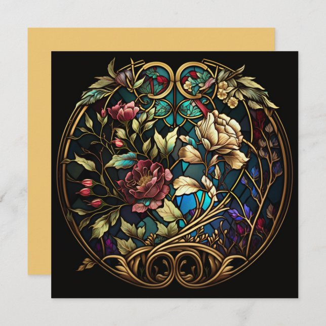 Bouquet floral en verre tendu (Devant / Derrière)