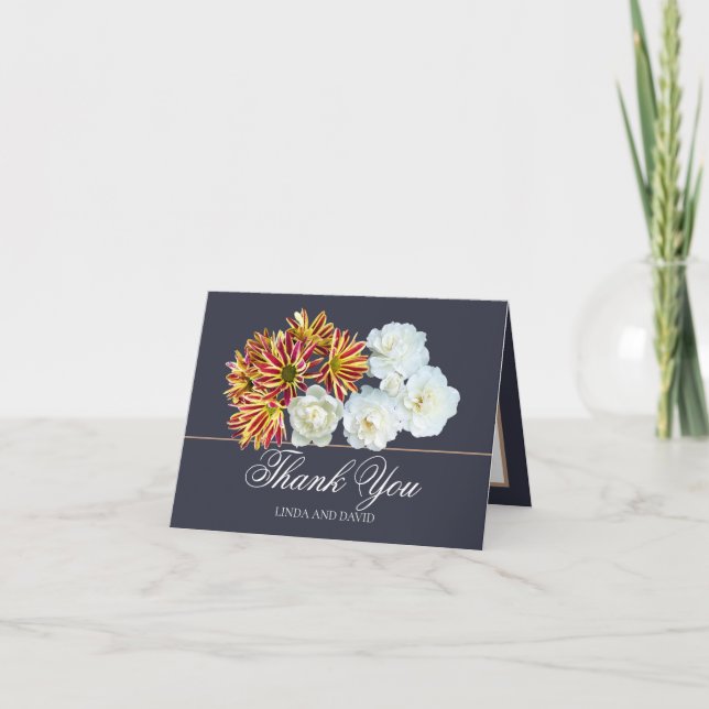 Bouquet floral Merci Mariage à fleurs botaniques (Devant)