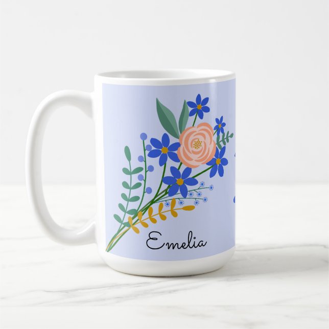 Bouquet floral Mug personnalisé (Gauche)