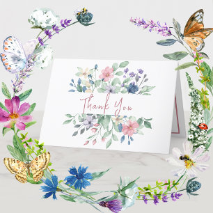 Bouquet floral multicolore Carte de remerciements