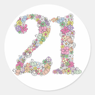 Bouquet floral numéro 21 Sticker Étiquette Sceau
