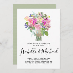 Bouquet Floral Post Mariage Brunch Invitations